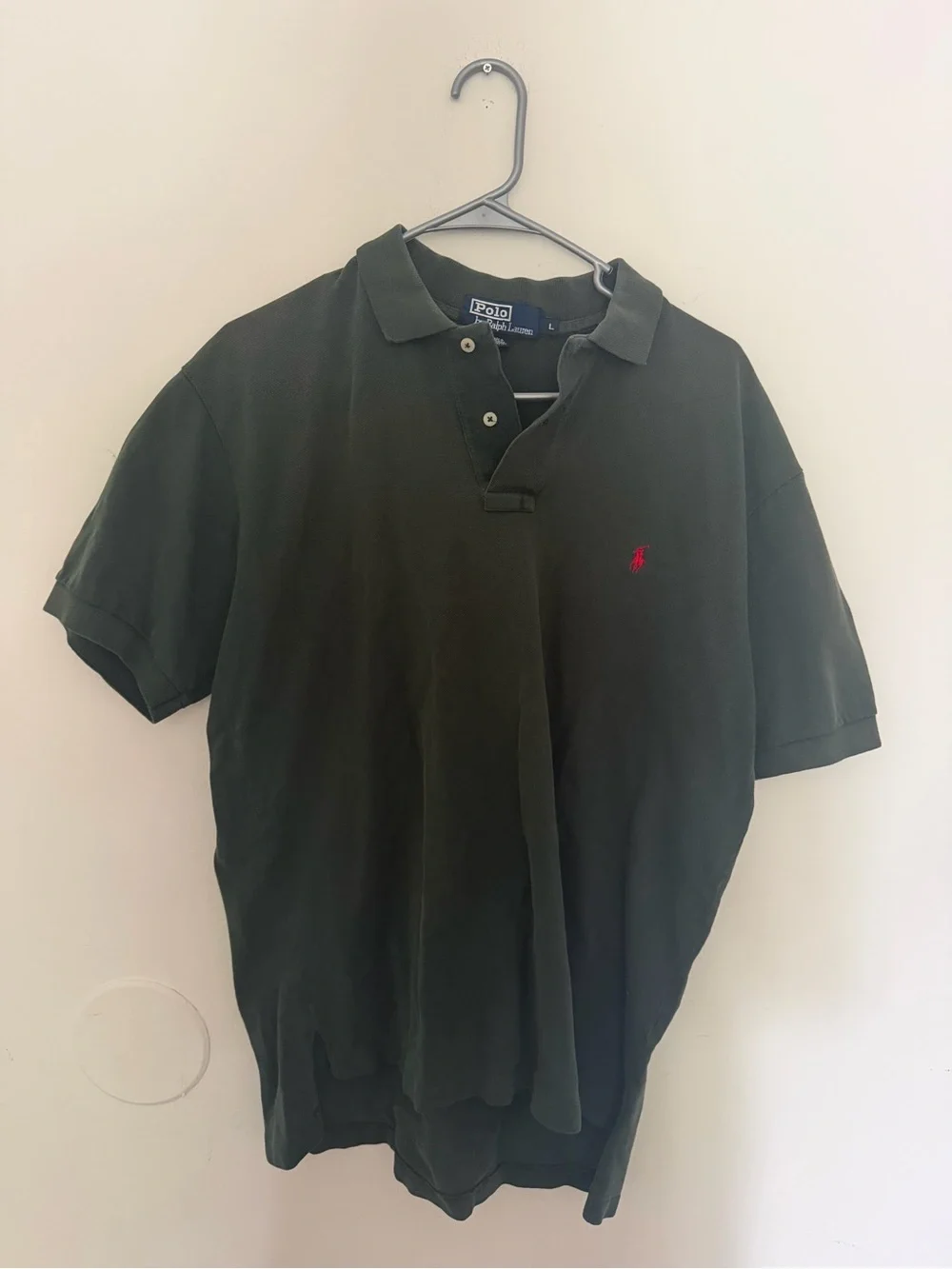 Ralph Lauren Dark Green Polo with Red Pony Embroidery